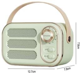 JeiibrZui Retro Bluetooth Speaker - Vintage Draagbare Luidspreker - Compact Design Met Bluetooth 5.0 - 1 Stuk - Voor Buiten En Thuis Gebruik - Groen — thumbnail 3