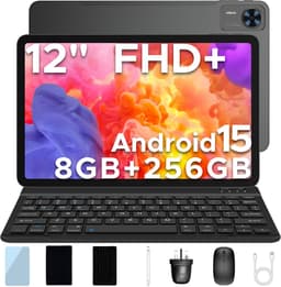 DOOGEE T36 Tablet met toetsenbord 12"+ 90Hz Android 15 32 ​​GB RAM + 256 GB ROM 8800 mAh batterij Twee simkaart BT 5.0 FaceID,Zwart — thumbnail 1