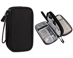EXCITAT Kabelorganizer - Accessoire-organizer - Opbergtas - Draagbaar - Voor oplaadkabels, USB-powerbanks, SD-kaarten - Zwart