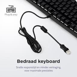 getcetera Mechanisch Gaming Toetsenbord - 104 Toetsen - Red Switches - RGB - QWERTY - USB-C Bedraad - Zwart — thumbnail 5