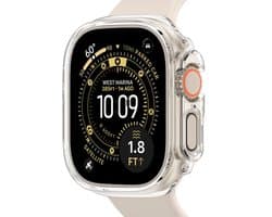 Hoesje - Geschikt voor Apple Watch Ultra 3 (49 mm) - Sterk & Shockproof - Smartwatch Full Bumper Hoes - Siliconen Case Cover - Transparant