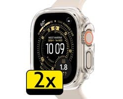 Hoesje - 2 Stuks - Geschikt voor Apple Watch Ultra 3 (49 mm) - Sterk & Shockproof - Smartwatch Full Bumper Hoes - Siliconen Case Cover - Transparant