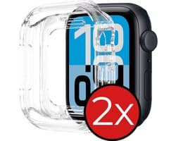 Hoesje - 2 Stuks - Geschikt voor Apple Watch SE 3 (40 mm) - Sterk & Shockproof - Siliconen Case Cover - Smartwatch Full Bumper Hoes - Transparant