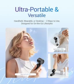 Draagbare Handventilator Turbo 4000mAh - Opvouwbare Mini Ventilator met 5 Snelheden voor Reis en Thuis — thumbnail 4