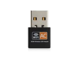 USB WiFi Adapter 600Mbps Dual Band (2.4GHz & 5GHz) – Mini Draadloze Netwerkkaart Ontvanger voor PC & Laptop – 802.11ac Plug & Play