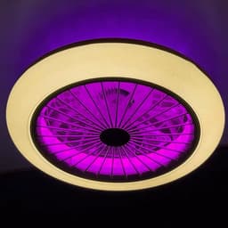 RGB Plafondventilator - Met Speaker - Dimbaar Met Afstandsbediening - 12 Kleuren - 50W - RGB Muziek Ventilator - Woonkamerlamp - Kroonluchter Ventilator — thumbnail 3