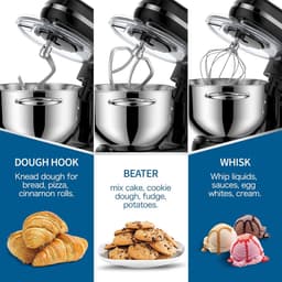 Mixer Met Mengkom - Mixer - Mixer Met Mengkom Keukenmachine - Mixer Met Kom - Mixer Keukenmachine - Mixers Met Mengkom - Keukenmachine - Keukenmachines - Inclusief Garde/Deeghaak/Menghaak - 6 Snelheden - 1500W - 220V - Vaatwasserbestendig — thumbnail 3