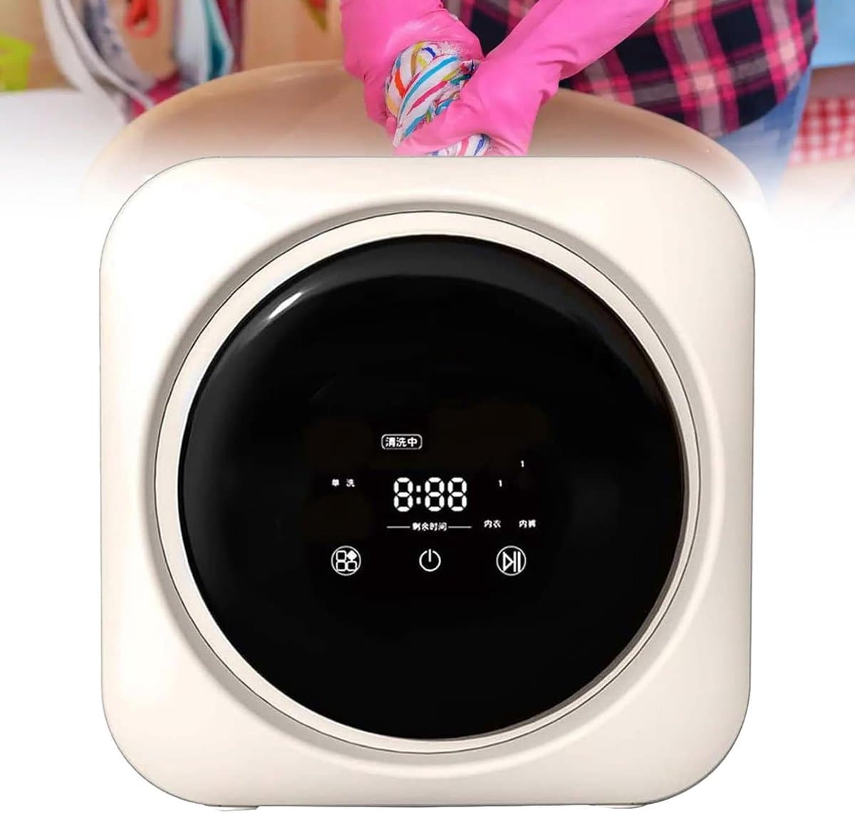 Compacte 2-in-1 Wasmachine en Droger met LCD Bedieningspaneel - Geschikt voor Kleine Ruimtes en Wandmontage — afbeelding 1