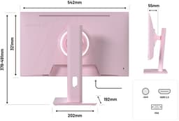 JAPANNEXT Gaming Monitor 23.8" IPS Full HD (1920x1080) 120Hz 0.5ms Pastel Roze | JN-IPS238G120F-HSP-PK — thumbnail 4