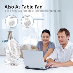 Draagbare 8 Inch Clip-on Ventilator met 10000 mAh Batterij en 4 Snelheden — thumbnail 4