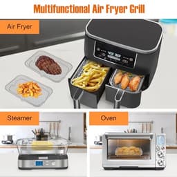 Air Fryer Racks - 3 Stuks Roestvrij Staal Stapelbare Mand Tray voor Oven en Magnetron — thumbnail 6