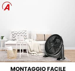 Vloerventilator met 5 Vleugels en 3 Snelheden - Stil, Handmatig en Verstelbaar — thumbnail 3