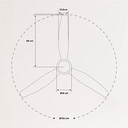 Zwarte Plafondventilator met Donkerhouten Vleugels, 132 cm, 6 Snelheden, Stil, Timer en Afstandsbediening — thumbnail 2