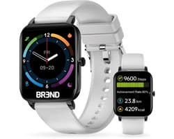 Smartwatch voor Dames en Heren - Stappenteller, Bloeddrukmeter en Hartslagmeter - Sporthorloge - Spatwaterdicht – Wit - BREND BR-2223