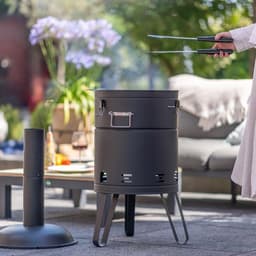 Barbecue & Vuurton - 2-in-1 - BBQ - Zwart - Vuurkorf - Schoorsteen - Houtskool - Warmte/Kachel - Stoken — thumbnail 2