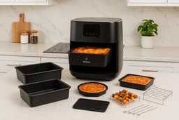 Nevana Airfryer Accessoires - Pizza pan - Spiesrek - Rooster - Heteluchtfriteuse Accessoires Set - Geschikt voor alle Airfryers XL en XXL - Rechthoekvorm — thumbnail 5
