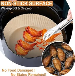 100 Airfryer bakvormen - Ronde bakvormen van 23 cm - Geschikt voor voedsel - BPA-vrij - Antiaanbak Airfryer pannen - Gemakkelijk schoon te maken - Geschikt voor Airfryers van 3-8 liter — thumbnail 6
