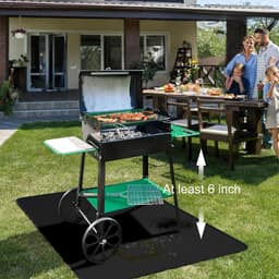 Candala Vuurvaste onderlegger, 100 x 150 cm, glasvezel-siliconen hittebeschermingsmat, vloerbeschermingsmat, vloerbeschermingsmat, vonkenbeschermingsplaat, grilltapijt, voor barbecue, kachels, bodem, — thumbnail 1