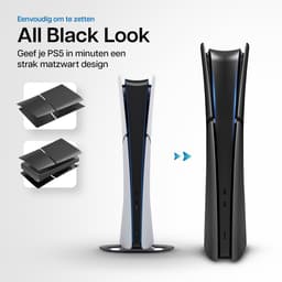 Playstation 5 Slim Faceplates Digital Edition (niet geschikt voor standaard PS5 & PS5 Pro) - Inclusief Mid Skin - Accessoires - Faceplate - Cover - Plate - Skin - Zwart — thumbnail 4