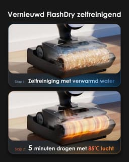 Tineco Floor One S9 Artist - Nat en droog stofzuiger en dweil - 22.000 Pa Zuigkracht - 360° SmoothDrive - Anti-Tangle Design - 85℃ snel schoonmaak routine - 50 minuten accu - Dual-Edge Schoonmaak methode - 180° Lay-Flat — thumbnail 4
