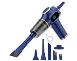 Kruimeldief - Draadloze stofzuiger - Auto stofzuiger - Deep clean - Herbruikbaar HEPA filter - Blauw