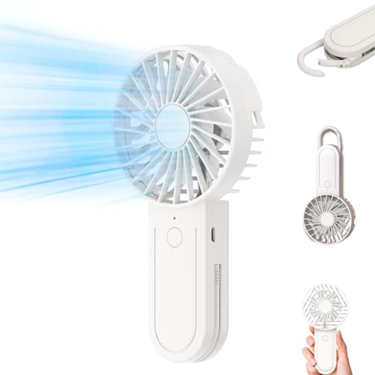 Mini Draagbare Ventilator met USB Oplaadbaar en Rugzakhaak - Handventilator voor Kantoor en Buiten — afbeelding 1