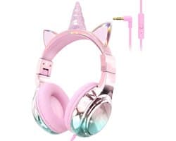 Koptelefoon kinderen met draad - Kinderkoptelefoon - Bedrade hoofdtelefoon - Veilig volume - School - Tablet - Laptop - Reizen - Muziek luisteren