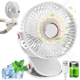 Draagbare Klemventilator met 5 Snelheden en 720 Graden Draaibaar, Oplaadbaar en Stil voor Thuis en Kantoor — thumbnail 5