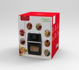 Royal Swiss® Airfryer Oven 12L XXL – Heteluchtfriteuse – 1800W – 8 Programma’s – Inclusief Accessoires – 80–200°C – RVS/Zwart — thumbnail 4