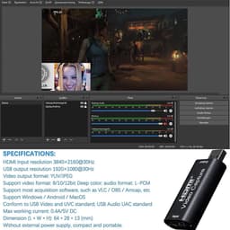HDMI Capture Card – HDMI naar USB – Video opname – Record: Camera Gamen, Streamen, Video Bellen en Live Casts - Youtube - Twitch - Computer, Laptop — thumbnail 2
