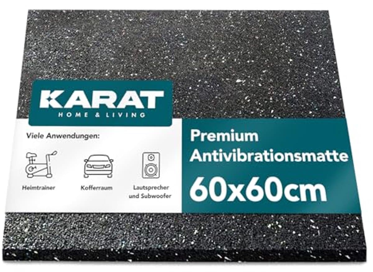 Anti-vibratie mat 60 x 60 cm - 2 cm dik - Geluidsisolatie - Rubber pad voor wasmachine, droger en fitnessapparatuur — afbeelding 1