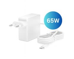 ViaDennis USB C kabel met adapter 65W - Universeel voor alle elektronica - USB-C oplader - Wit