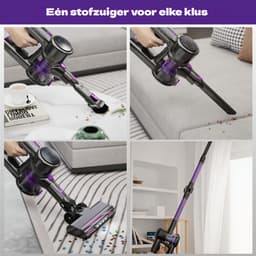 Gloovon® Draadloze Steelstofzuiger - 22kPa Zuigkracht - Borstelloze 250W Motor & Knikbare Buis - HEPA Filter - 39 min Accuduur — thumbnail 5