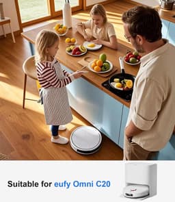 20-delige accessoireset geschikt voor Eufy Omni C20, reserveonderdelenset voor eufy Omni C20, 1 hoofdborstel, 4 filters, 4 zijborstels, 4 doeken, 6 stofzakken, 1 kleine reinigingsborstel — thumbnail 2
