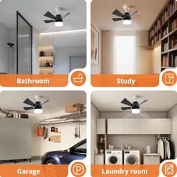 Plafondventilator met Verlichting en Afstandsbediening - Dimbare en Stille Ventilator voor Slaapkamer en Keuken — thumbnail 5