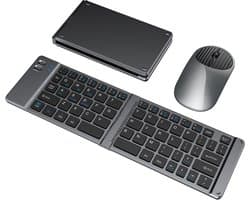 Toetsenbord en Muis – Draadloos, Opvouwbaar, Stil, Compact en Oplaadbaar – Voor Laptop, Tablet & Smartphone