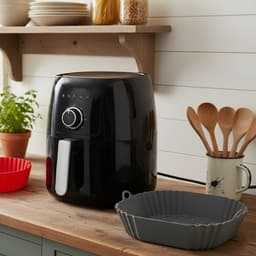 HipWare - Airfryer Siliconen mandje - Antiaanbaklaag - Vaatwasserbestendig - Vierkant - Zwart — thumbnail 4