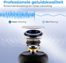 Nuvance Draadloze Microfoon - 2 Stuks - Oplaadcase - Mini Dasspeld Microfoon - Lavalier - USB C - Incl. 2 Windshields — thumbnail 2