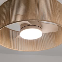 CREATE - Stille plafondventilator 25W met licht - Zand - Ø55cm - WIND LAMP WOVEN — thumbnail 4