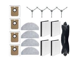 BukkitBow - Accessoireset Geschikt voor Eufy G50 & L60 Hybrid (SES) - Met HEPA Filters, Roller, Zijborstels, Mopdoeken & Stofzakken - Vervangingsonderdelen - 17-Delige Set