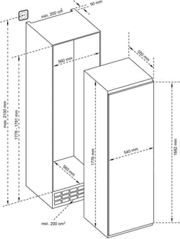 Inventum IKK1786GS inbouw koeler - Inhoud 280 liter - Nis 178 cm - sleepdeur - energielabel D — thumbnail 8