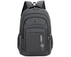 Rugzak voor dames en heren – voor Laptop, werk, school, reizen, universiteit, schoolrugzak voor jongens en tieners, met laptop vak en anti-diefstaltas (Grijs)