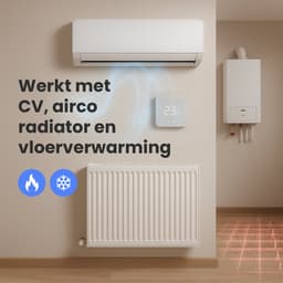 Nince Slimme Thermostaat - Wifi & Draadloos - Voor CV, Vloerverwarming & Radiatoren - Met App & Dagprogramma - Wit — thumbnail 3