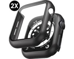 Hoesje voor Apple Watch S10 en S11 - 46 mm Screenprotector - 2 Stuks - Full Cover Hard Case - Zwart