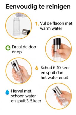 Darenci Oliesprayer RVS – 100ml Olieverstuiver & Oliespuit – Olijfolie Spray voor Koken, BBQ, Airfryer, Salades – Navulbare Oliespray Fles – Inclusief Trechter & Schoonmaakborstel — thumbnail 2