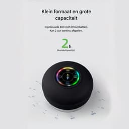 Bluetooth speaker - luidspreker bluetooth -Badkamer Waterbestendig draadloze LED- Zuignap Mini Bluetooth - Luidspreker Draagbare - stereoluidsprekers voor buitensporten - Zwart — thumbnail 3