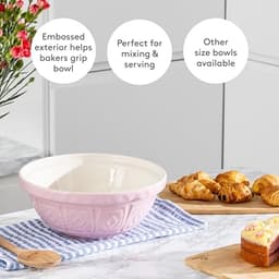 Mengkom 26 cm - Roze - Hoogwaardig Aardewerk - Deegkom voor Brood, Taart en Pizza — thumbnail 3
