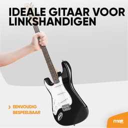 Linkshandige gitaar - MAX GigKit - 4/4 - Elektrische gitaar voor linkshandigen - Starterset - Zwart — thumbnail 3