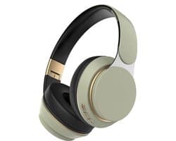 Bluetooth over-ear hoofdtelefoon, draadloze opvouwbare stereohoofdtelefoon, draadloze geluidsisolerende hoofdtelefoon met ingebouwde microfoon, on-ear hoofdtelefoon geschikt voor mobiele telefoons/tablets/computers, groen.
