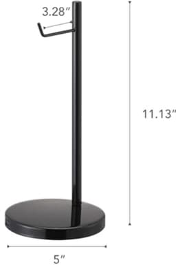 Headphone Stand - Stijlvolle en Duurzame Koptelefoonhouder van Staal, Zwart, 28 cm Hoog — thumbnail 2
